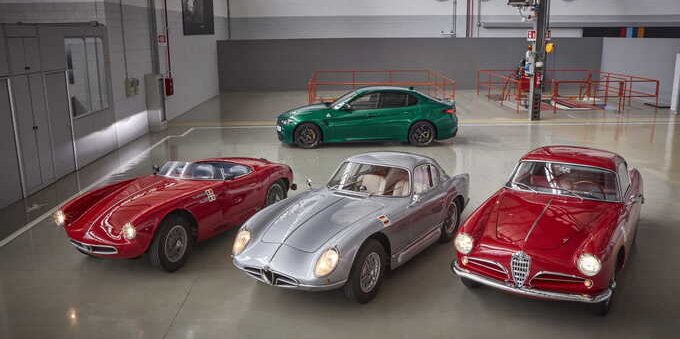 Le auto del Museo Alfa Romeo di Arese in gara alla 1000 Miglia 2023